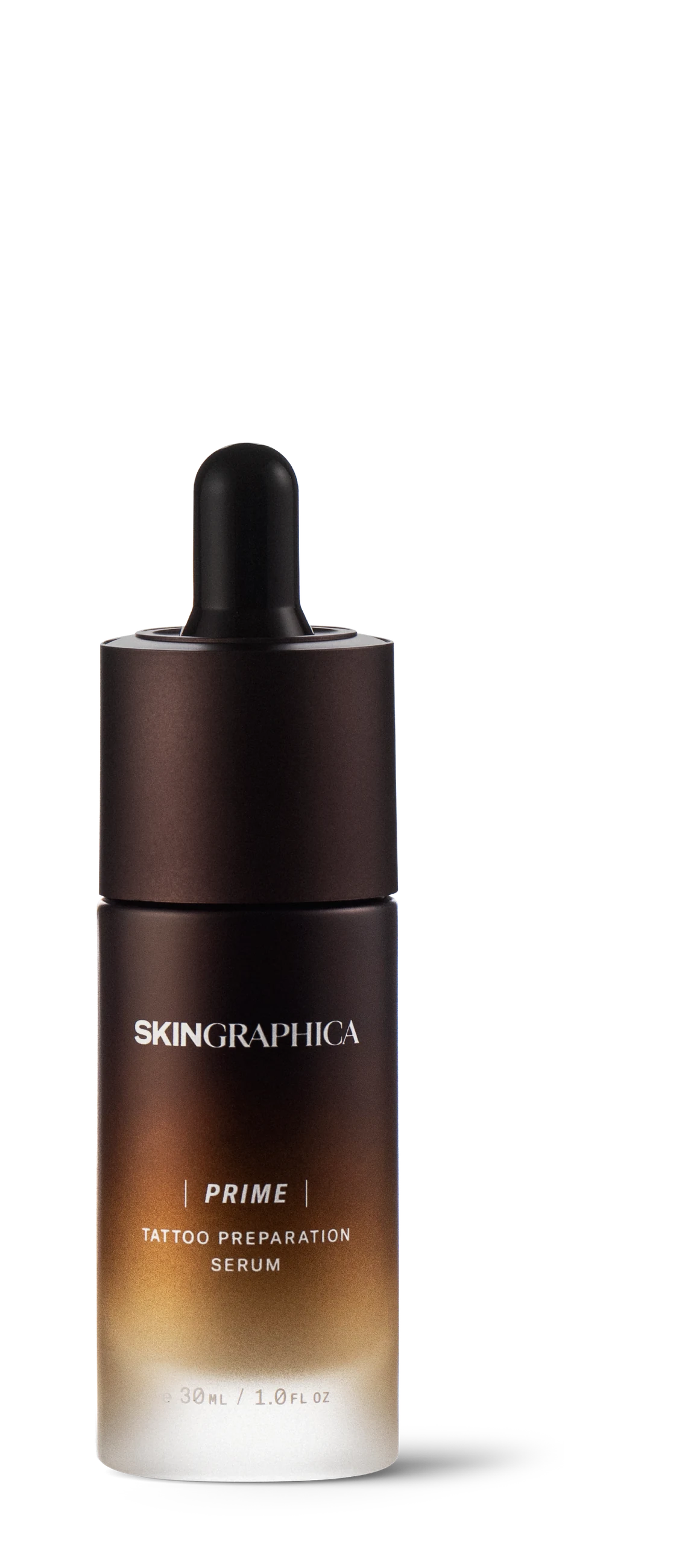 SKINGRAPHICA PRIME pre-tattoo skin preparation serum in its amber glass bottle