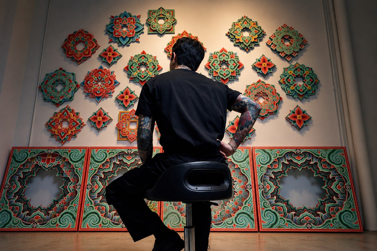 Black Ivy Global Top 10 tattoo artist PittaKKM in his studio, SKINGRAPHICA Featured Artist