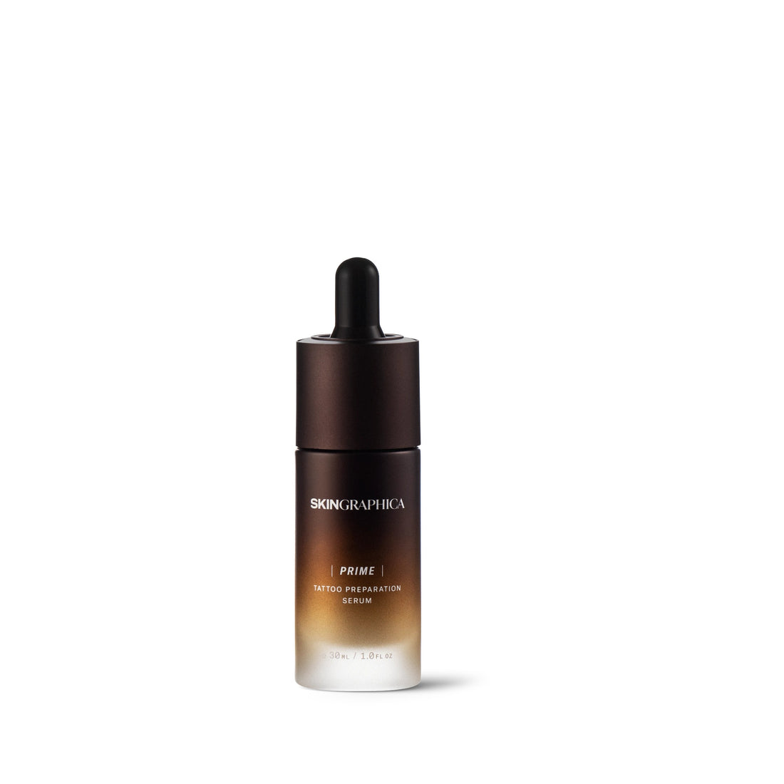 SKINGRAPHICA PRIME pre-tattoo skin preparation serum in its amber glass bottle