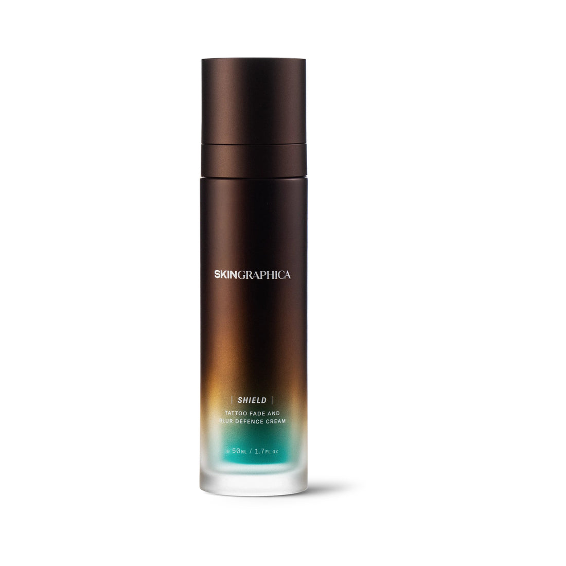 SKINGRAPHICA SHIELD tattoo fade and blur defence cream in its amber glass bottle
