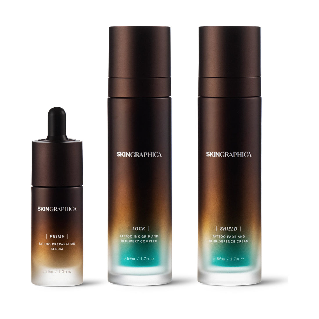 SKINGRAPHICA SYSTEM PLUS tattoo care set with PRIME, LOCK and SHIELD